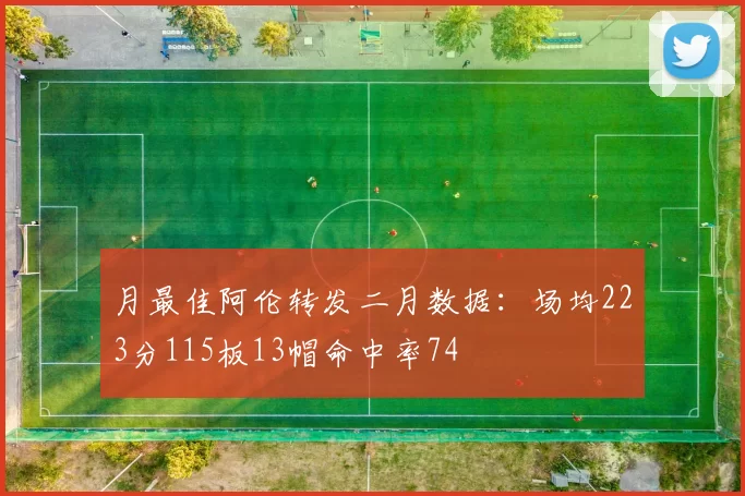 月最佳阿伦转发二月数据：场均223分115板13帽命中率74